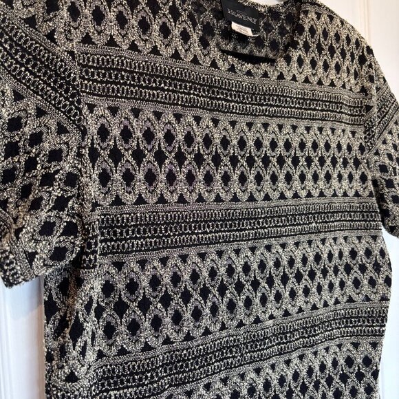 Vintage Black & Tan Textured Knit Top Size XL - Picture 3 of 8